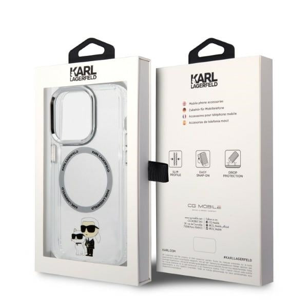Karl Lagerfeld - Hardcase MagSafe (KLHMP14LHNKCIT) - iPhone 14 Pro - Transparent Iconic Karl&Choupette
