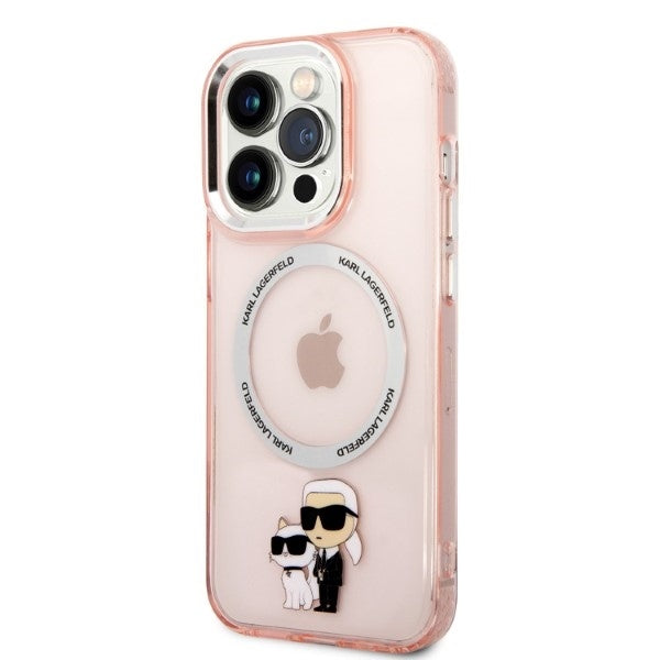Karl Lagerfeld - Hardcase MagSafe (KLHMP14LHNKCIP) - iPhone 14 Pro - Pink Iconic Karl&Choupette