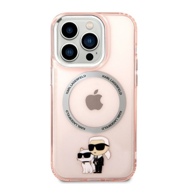 Karl Lagerfeld - Hardcase MagSafe (KLHMP14LHNKCIP) - iPhone 14 Pro - Pink Iconic Karl&Choupette