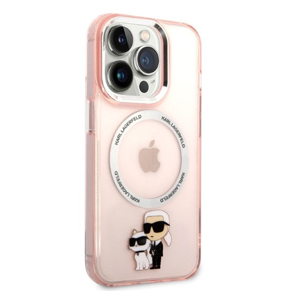Karl Lagerfeld - Hardcase MagSafe (KLHMP14LHNKCIP) - iPhone 14 Pro - Pink Iconic Karl&Choupette
