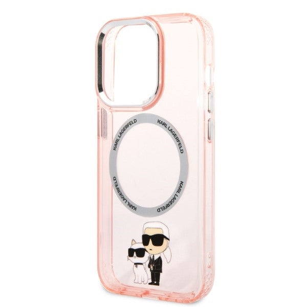 Karl Lagerfeld - Hardcase MagSafe (KLHMP14LHNKCIP) - iPhone 14 Pro - Pink Iconic Karl&Choupette