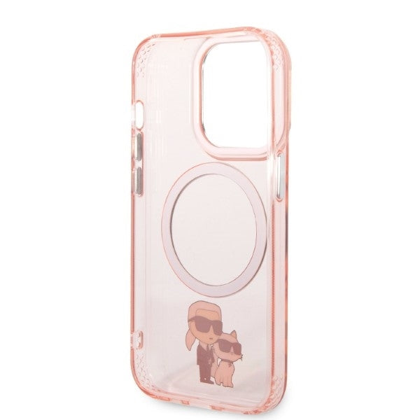 Karl Lagerfeld - Hardcase MagSafe (KLHMP14LHNKCIP) - iPhone 14 Pro - Pink Iconic Karl&Choupette