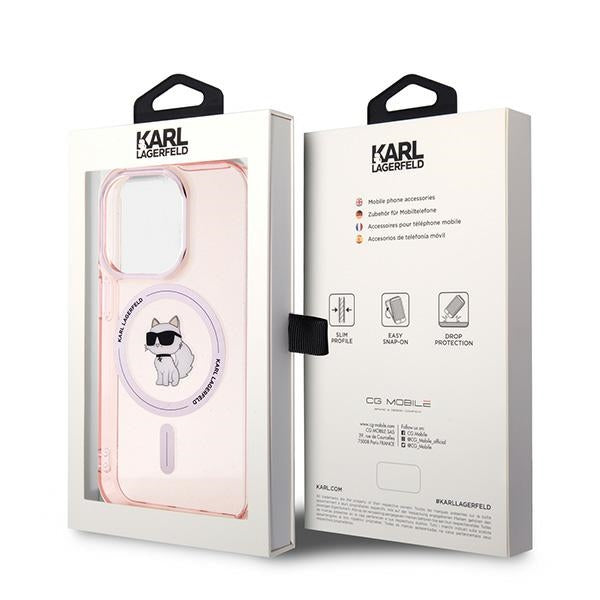 Karl Lagerfeld - IML MagSafe (KLHMP14LHFCCNOP) - iPhone 14 Pro - Pink Choupette
