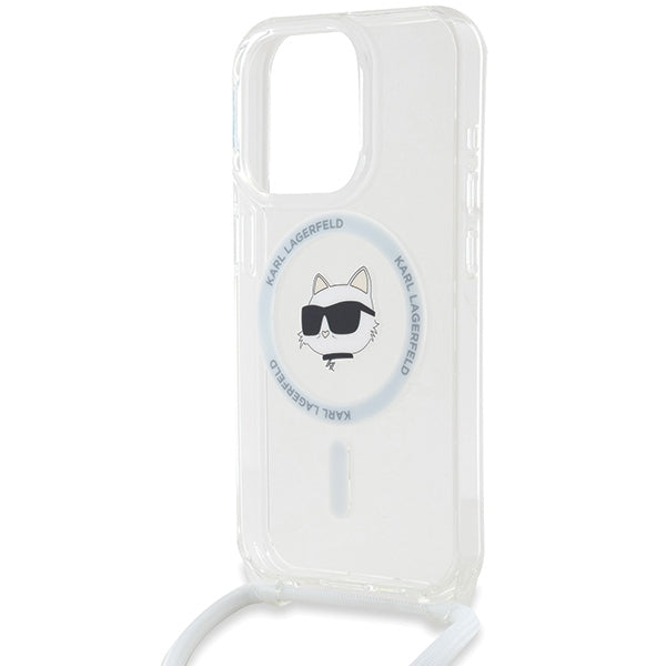 Karl Lagerfeld - IML Crossbody MagSafe (KLHMP14LHCCHNT) - iPhone 14 Pro - Transparent Choupette Head&Cord