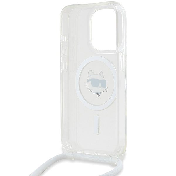 Karl Lagerfeld - IML Crossbody MagSafe (KLHMP14LHCCHNT) - iPhone 14 Pro - Transparent Choupette Head&Cord