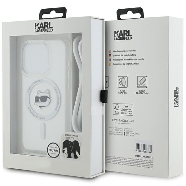 Karl Lagerfeld - IML Crossbody MagSafe (KLHMP14LHCCHNT) - iPhone 14 Pro - Transparent Choupette Head&Cord