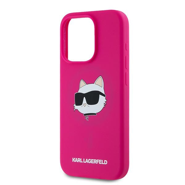 Karl Lagerfeld - Silicone MagSafe (KLHMP15XSCHPPLF) - iPhone 15 Pro Max - Fuchsia Choupette Head