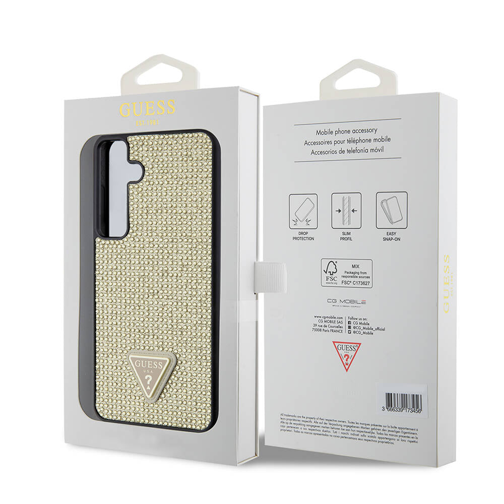 Guess - Rhinestone Triangle (GUHCS24MHDGPPD) - Samsung Galaxy S24 Plus - Gold