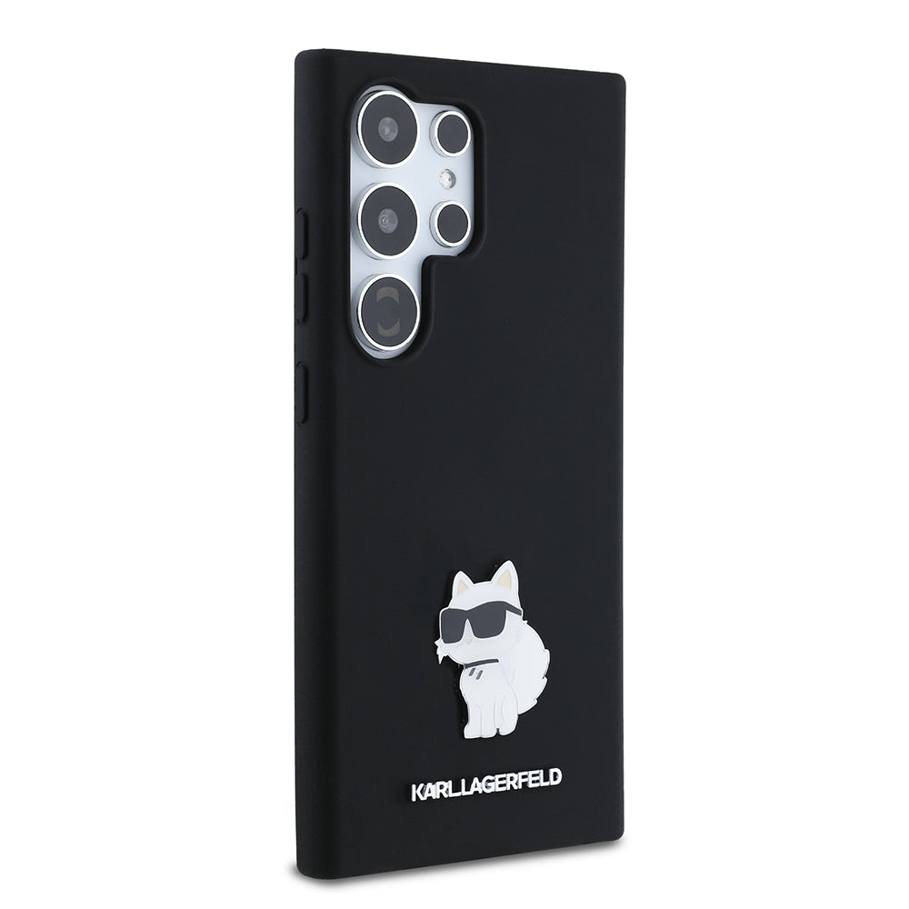 Karl Lagerfeld - Silicone (KLHCS24LSMHCNPK) - Samsung Galaxy S24 Ultra - Choupette Metal Pin