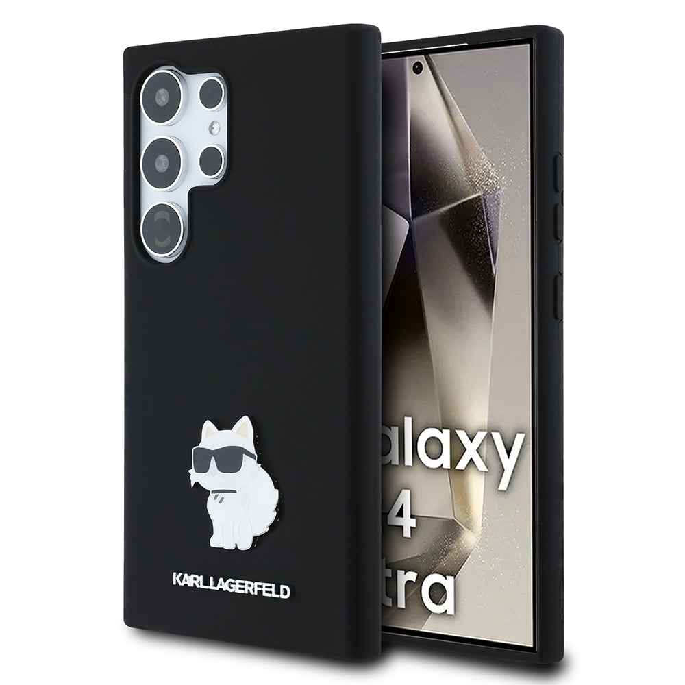 Karl Lagerfeld - Silicone (KLHCS24LSMHCNPK) - Samsung Galaxy S24 Ultra - Choupette Metal Pin