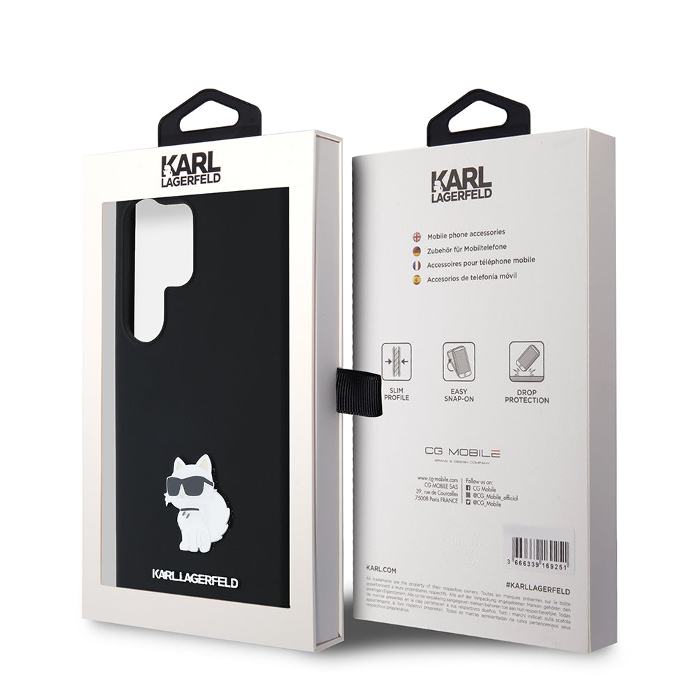 Karl Lagerfeld - Silicone (KLHCS24LSMHCNPK) - Samsung Galaxy S24 Ultra - Choupette Metal Pin
