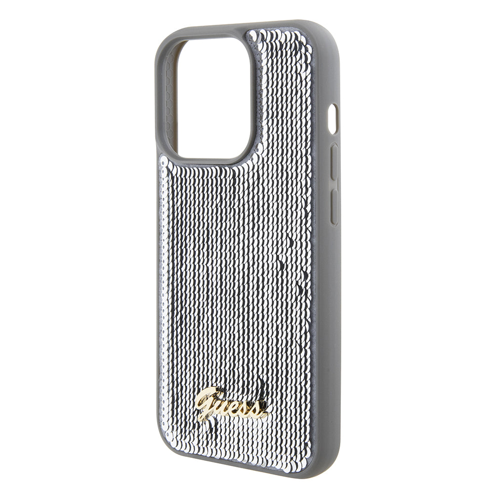 Guess - Sequin Script Metal (GUHCP15XPSFDGSS) - iPhone 15 Pro Max - Silver