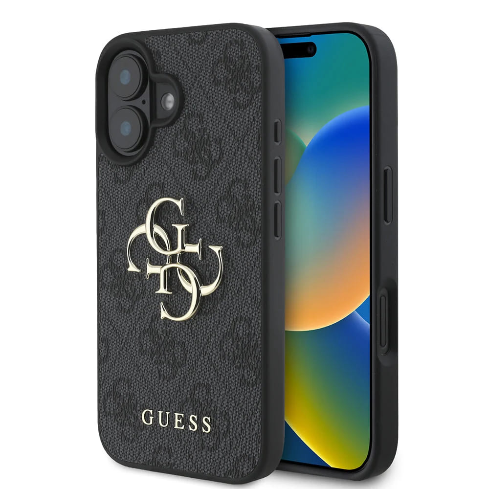 Husa de protectie Guess Hardcase 4G compatibil cu iPhone 16, Negru