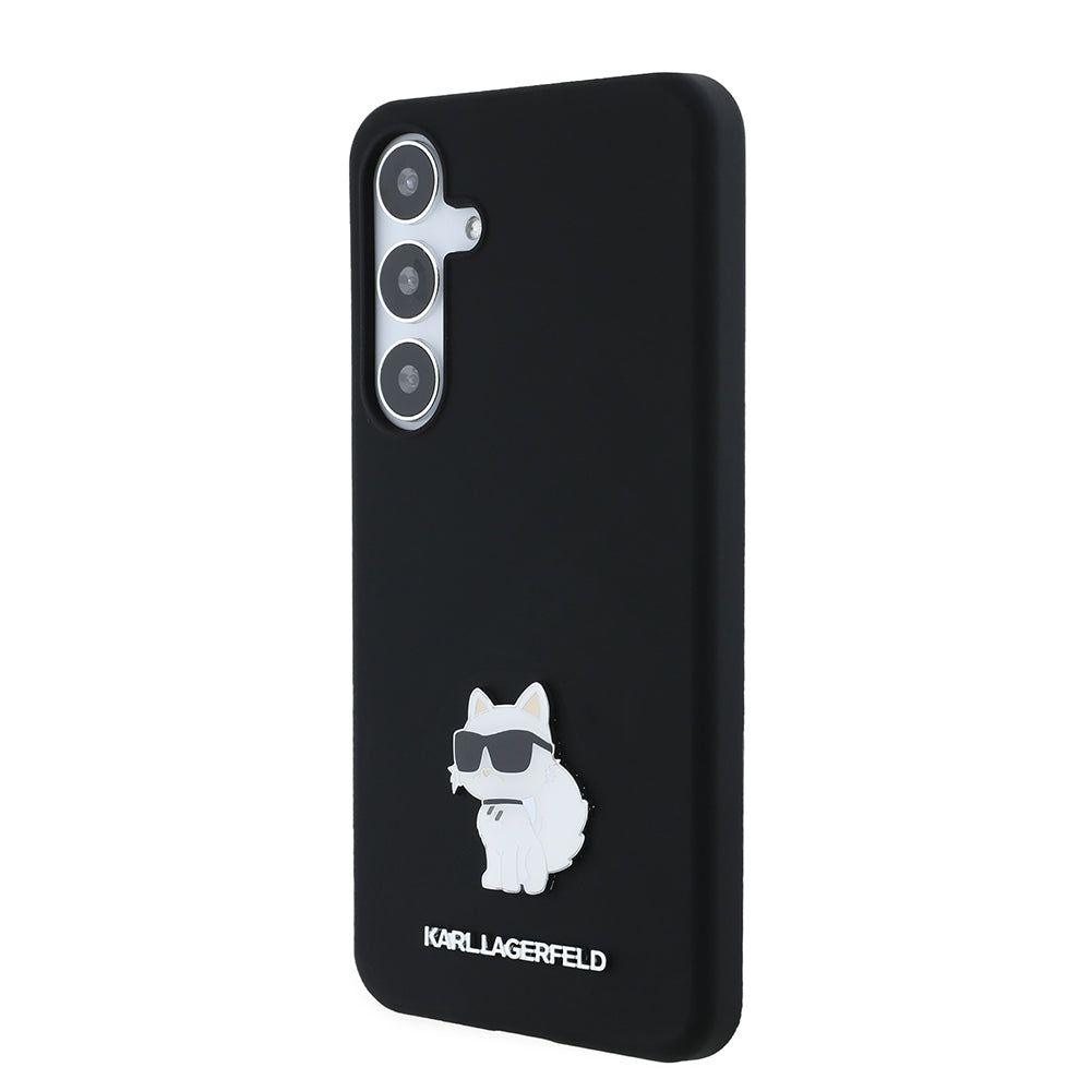 Karl Lagerfeld - Silicone (KLHCS24MSMHCNPK) - Samsung Galaxy S24 Plus - Choupette Metal Pin