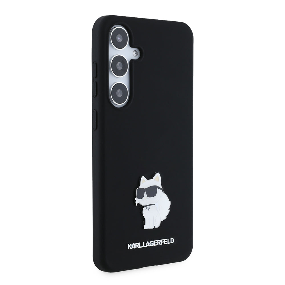 Karl Lagerfeld - Silicone (KLHCS24MSMHCNPK) - Samsung Galaxy S24 Plus - Choupette Metal Pin