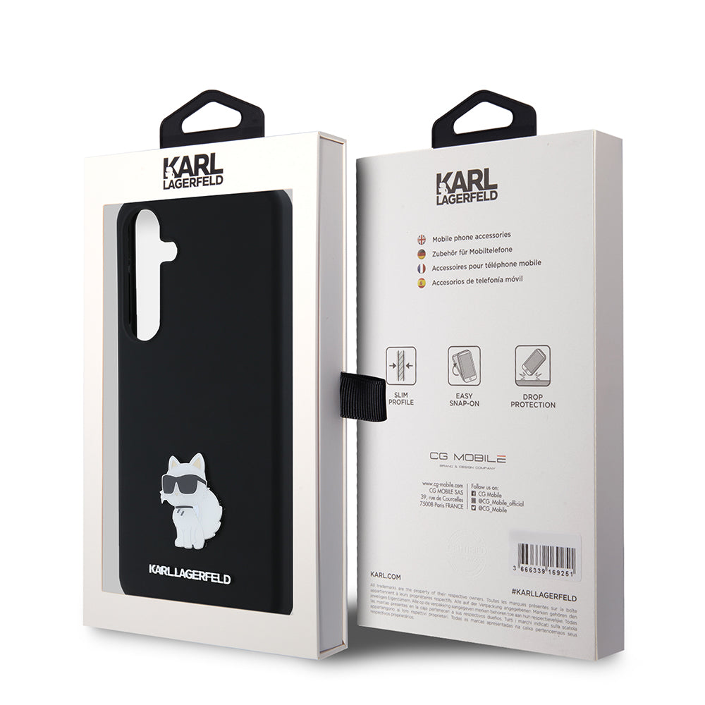 Karl Lagerfeld - Silicone (KLHCS24MSMHCNPK) - Samsung Galaxy S24 Plus - Choupette Metal Pin