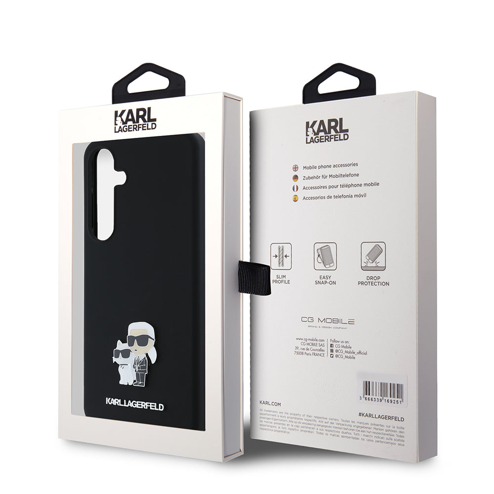 Karl Lagerfeld - Silicone (KLHCS24MSMHKCNPK) - Samsung Galaxy S24 Plus - Karl&Choupette Metal Pin