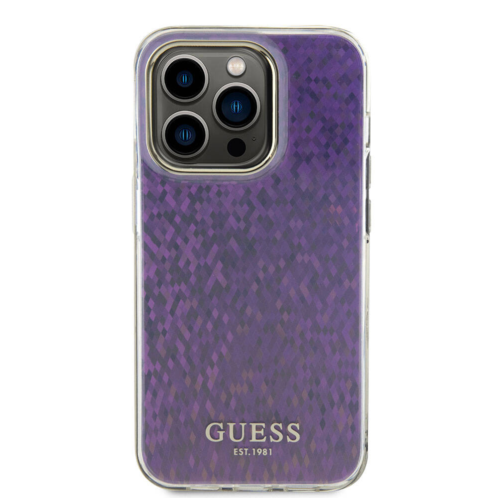 Guess - Hardcase IML Faceted Mirror Disco Iridescent (GUHCP15LHDECMP) - iPhone 15 Pro - Pink