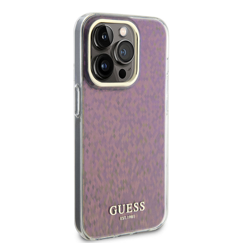 Guess - Hardcase IML Faceted Mirror Disco Iridescent (GUHCP15LHDECMP) - iPhone 15 Pro - Pink