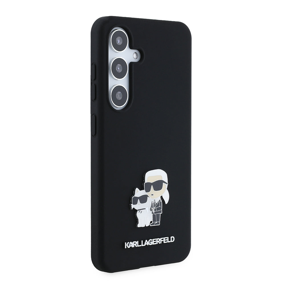 Karl Lagerfeld - Silicone (KLHCS24SSMHKCNPK) - Samsung Galaxy S24 - Karl&Choupette Metal Pin