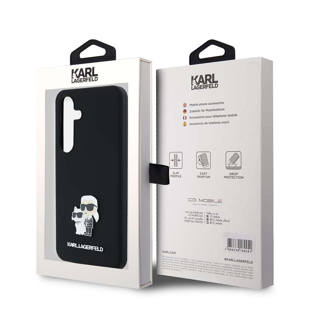 Karl Lagerfeld - Silicone (KLHCS24SSMHKCNPK) - Samsung Galaxy S24 - Karl&Choupette Metal Pin