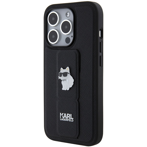Karl Lagerfeld - Saffiano Gripstand (KLHCP14LGSACHPK) - iPhone 14 Pro - Choupette