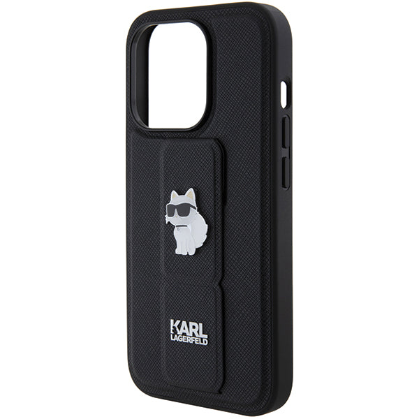 Karl Lagerfeld - Saffiano Gripstand (KLHCP14LGSACHPK) - iPhone 14 Pro - Choupette