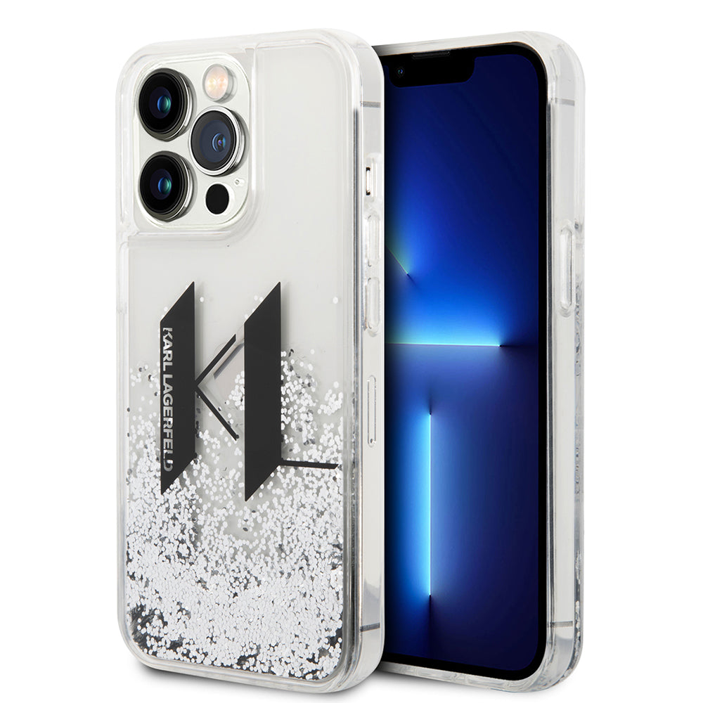 Karl Lagerfeld - Hardcase Liquid Glitter (KLHCP14LLBKLCS) - iPhone 14 Pro - Big KL