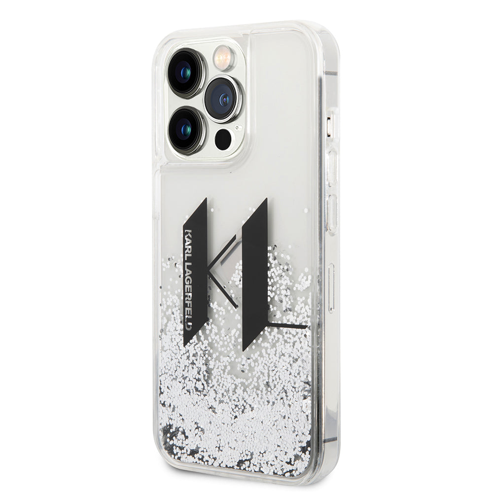 Karl Lagerfeld - Hardcase Liquid Glitter (KLHCP14LLBKLCS) - iPhone 14 Pro - Big KL