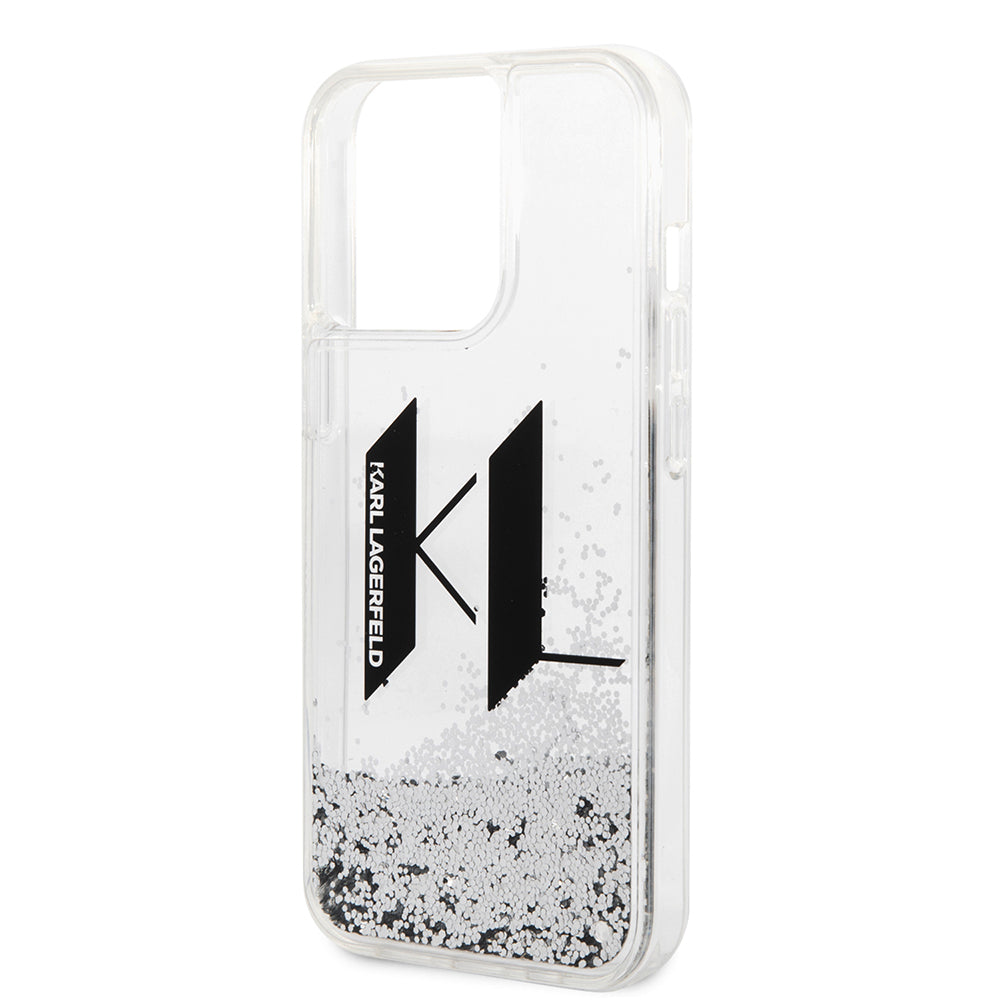 Karl Lagerfeld - Hardcase Liquid Glitter (KLHCP14LLBKLCS) - iPhone 14 Pro - Big KL