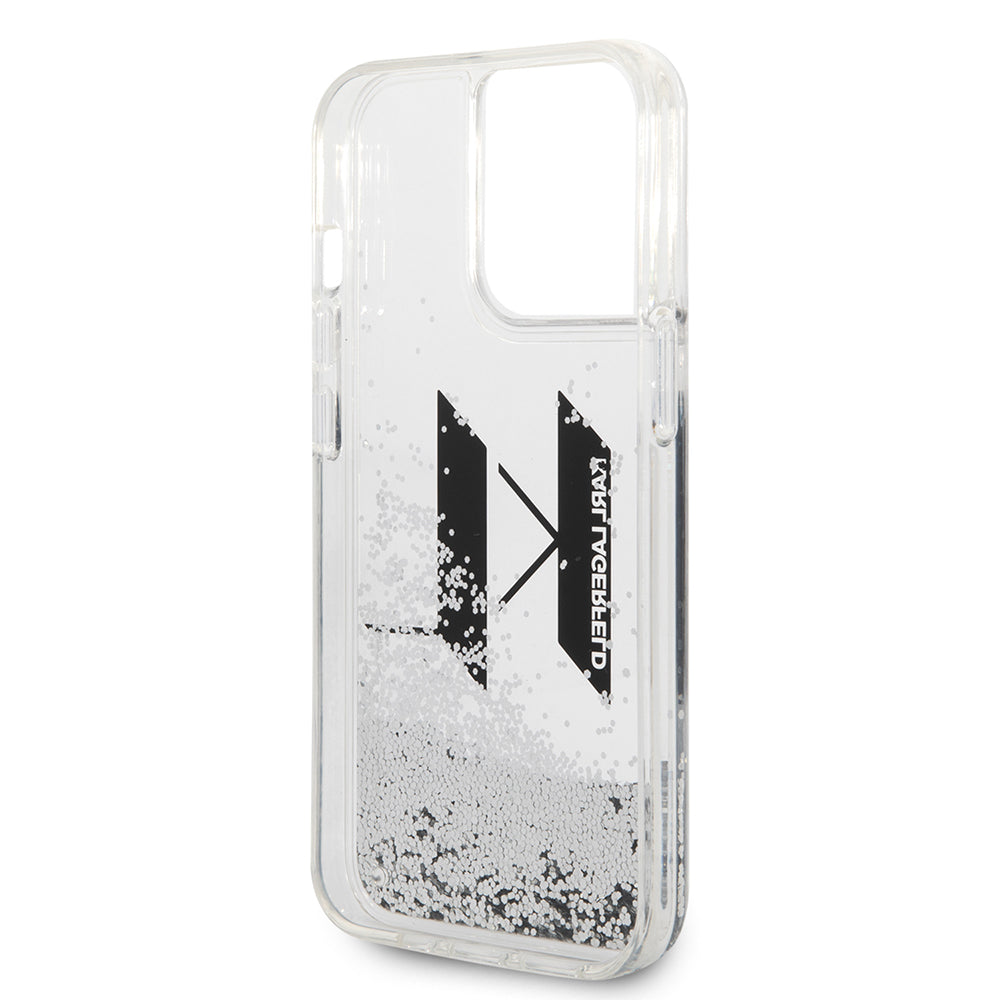Karl Lagerfeld - Hardcase Liquid Glitter (KLHCP14LLBKLCS) - iPhone 14 Pro - Big KL