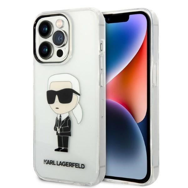 Karl Lagerfeld - Hardcase Transparent (KLHCP14LHNIKTCT) - iPhone 14 Pro - Ikonik Karl Lagerfeld
