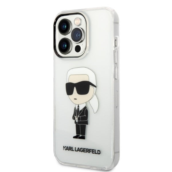 Karl Lagerfeld - Hardcase Transparent (KLHCP14LHNIKTCT) - iPhone 14 Pro - Ikonik Karl Lagerfeld