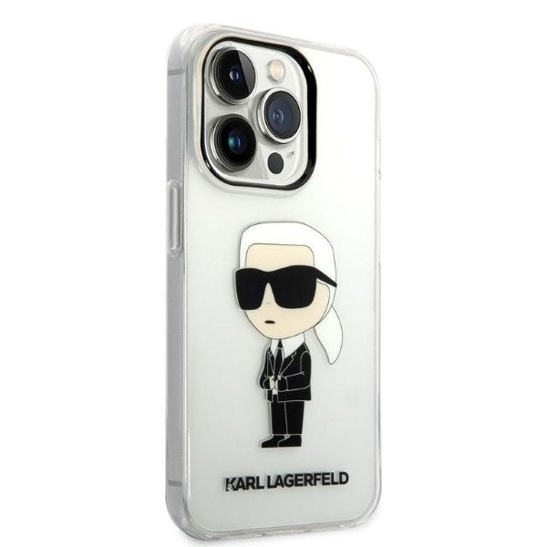 Karl Lagerfeld - Hardcase Transparent (KLHCP14LHNIKTCT) - iPhone 14 Pro - Ikonik Karl Lagerfeld