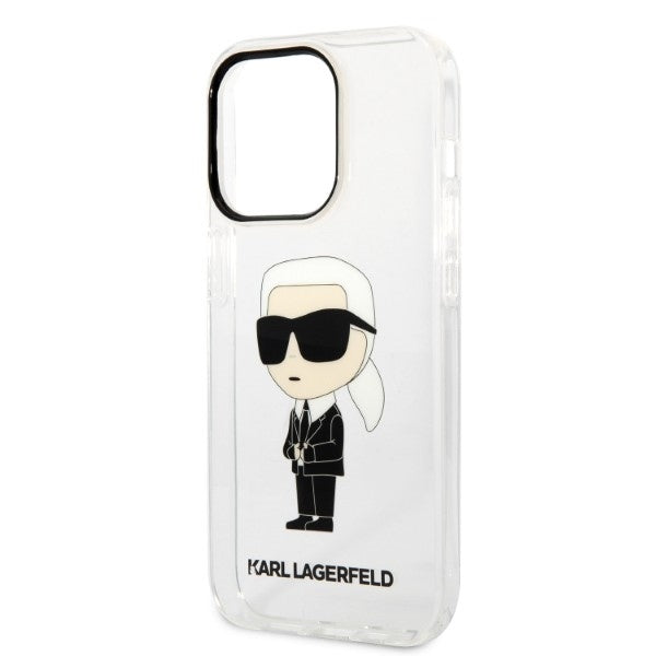 Karl Lagerfeld - Hardcase Transparent (KLHCP14LHNIKTCT) - iPhone 14 Pro - Ikonik Karl Lagerfeld