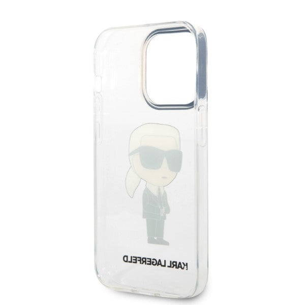 Karl Lagerfeld - Hardcase Transparent (KLHCP14LHNIKTCT) - iPhone 14 Pro - Ikonik Karl Lagerfeld