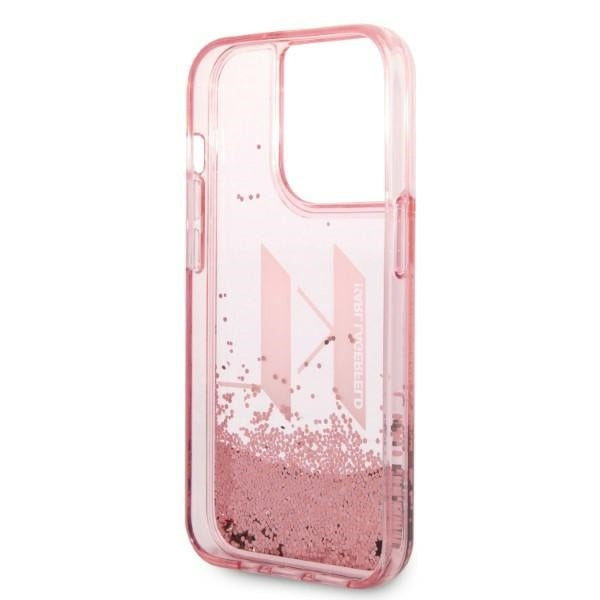 Karl Lagerfeld - Hardcase Glitter (KLHCP14LLBKLCP) - iPhone 14 Pro - Pink Liquid Big KL