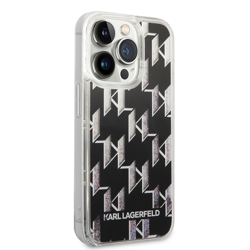 Karl Lagerfeld - Hardcase Liquid Glitter (KLHCP14LLMNMK) - iPhone 14 Pro - Monogram