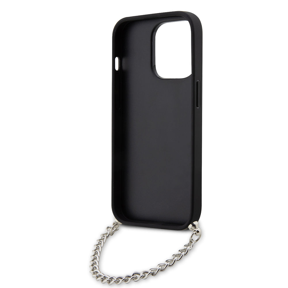 Karl Lagerfeld - Saffiano Monogram Chain (KLHCP14LSACKLHPG) - iPhone 14 Pro - Silver