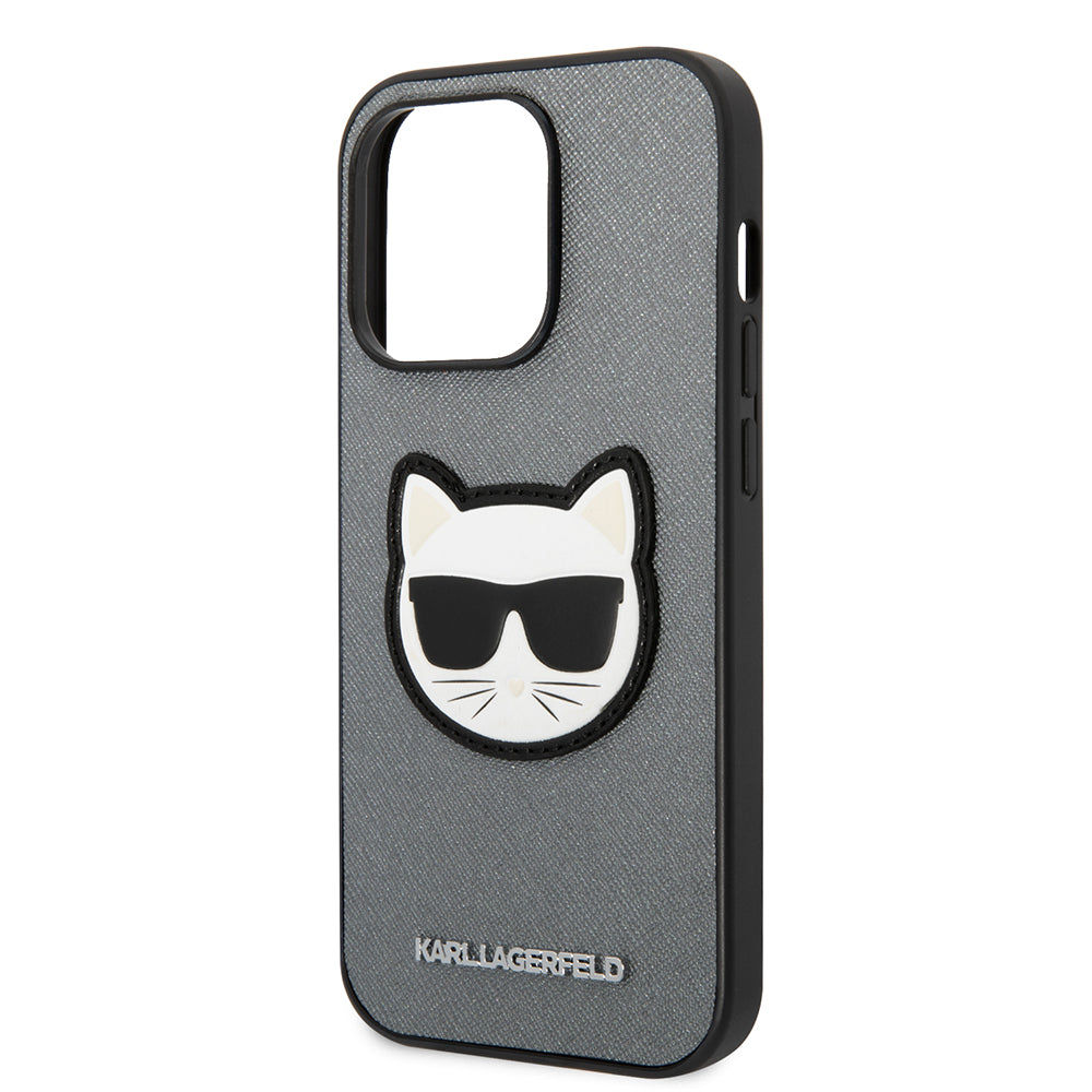 Karl Lagerfeld - Saffiano (KLHCP14LSAPCHG) - iPhone 14 Pro - Silver Choupette Head