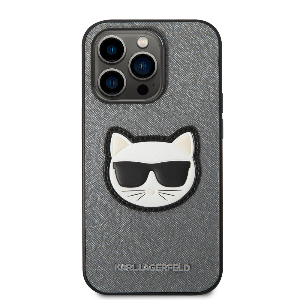 Karl Lagerfeld - Saffiano (KLHCP14LSAPCHG) - iPhone 14 Pro - Silver Choupette Head