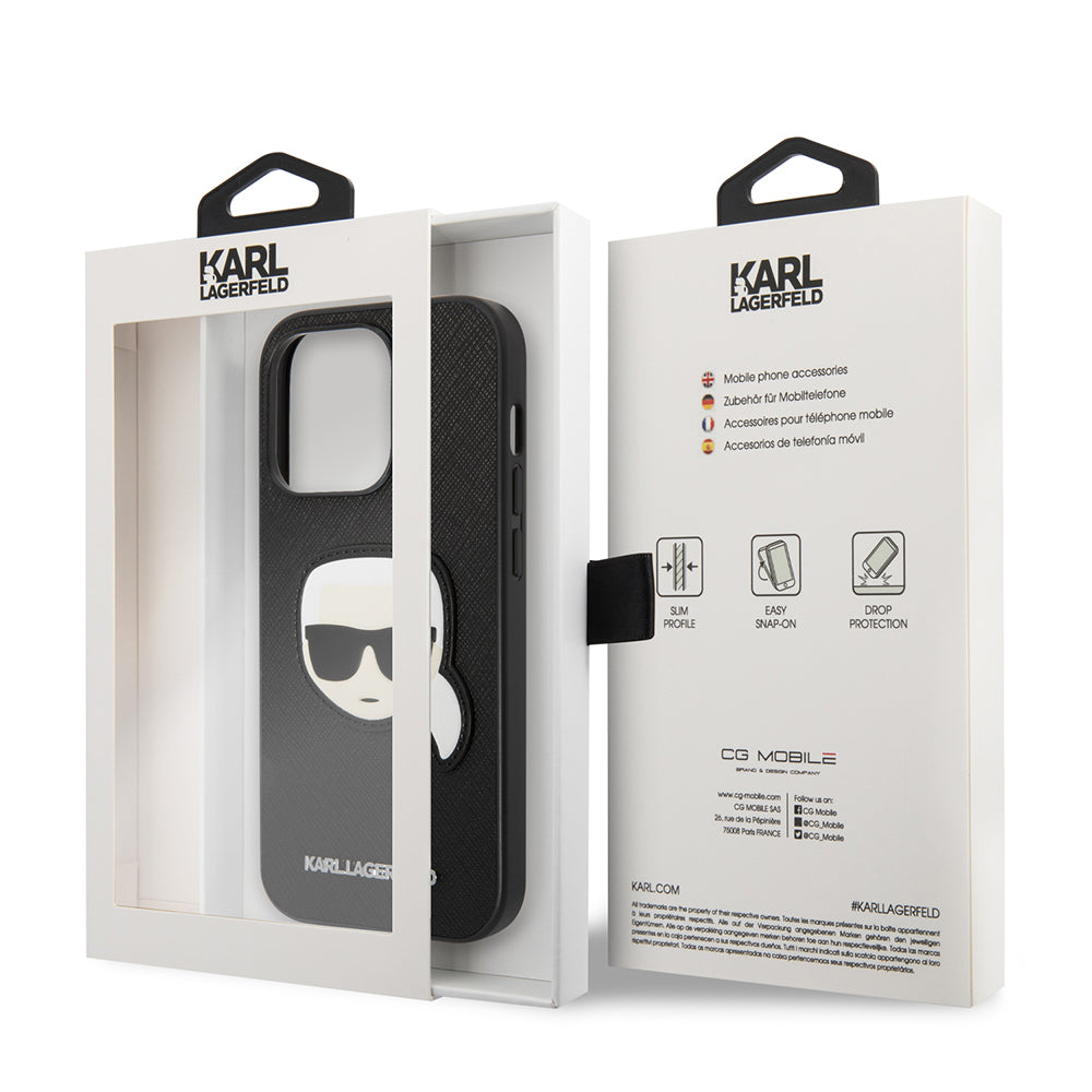 Karl Lagerfeld - Saffiano (KLHCP14LSAPKHK) - iPhone 14 Pro - Karl`s Head