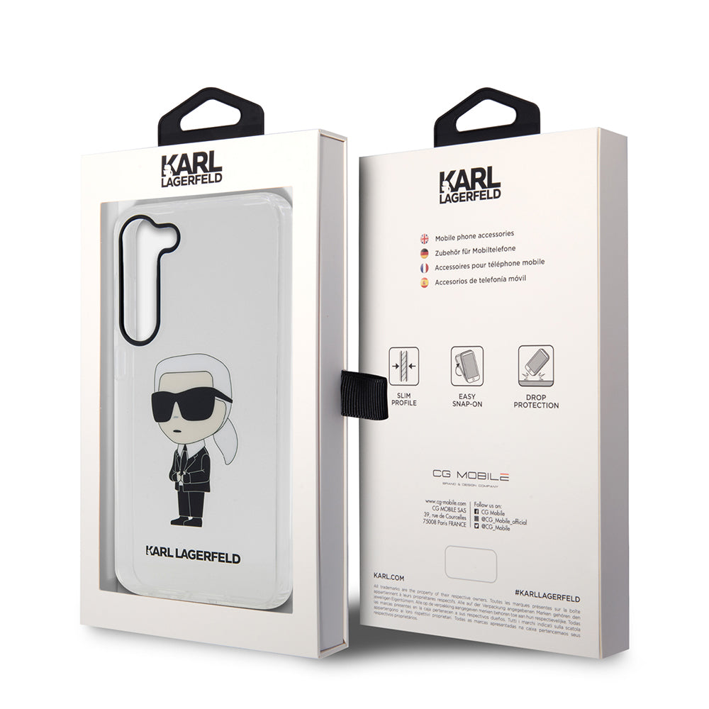 Karl Lagerfeld - Hardcase Transparent (KLHCS23SHNIKTCT) - Samsung Galaxy S23 - Ikonik Karl Lagerfeld