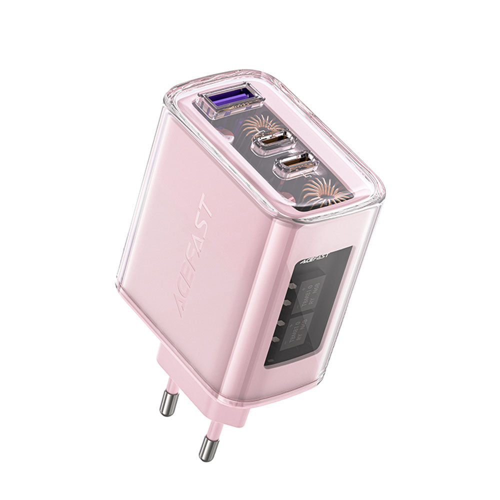 Acefast - Wall Charger Exploration Series (A45) - 2 x USB-C, USB, GaN, PD65W, Fast Charging - Cherry Blossom
