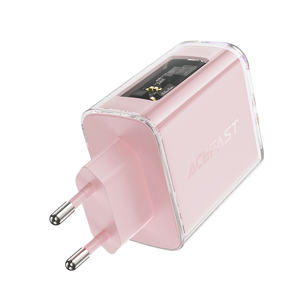 Acefast - Wall Charger Exploration Series (A45) - 2 x USB-C, USB, GaN, PD65W, Fast Charging - Cherry Blossom
