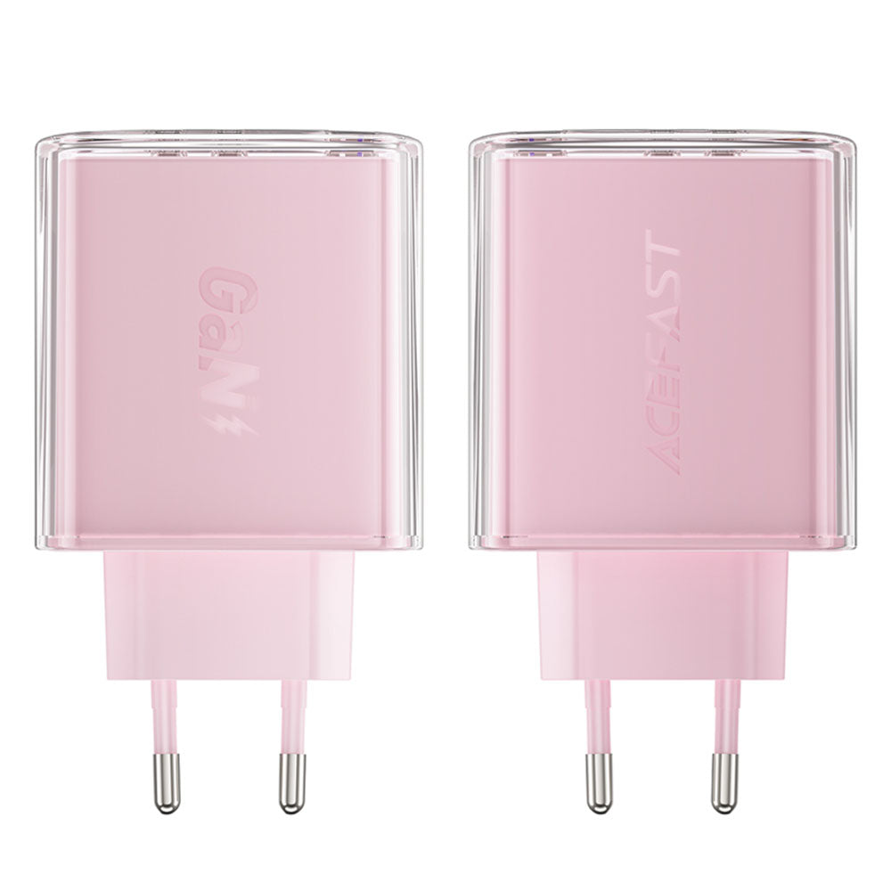 Acefast - Wall Charger Exploration Series (A45) - 2 x USB-C, USB, GaN, PD65W, Fast Charging - Cherry Blossom