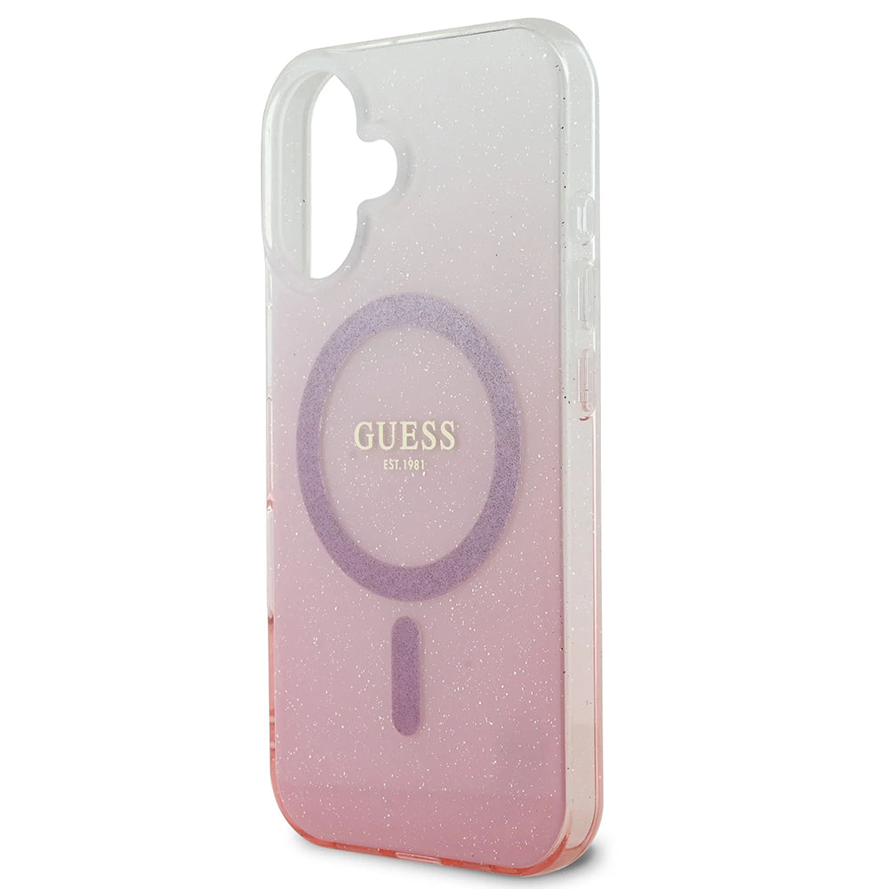 Guess - IML Glitter Gradient MagSafe (GUHMP16SHGRCELP) - iPhone 16 - Pink
