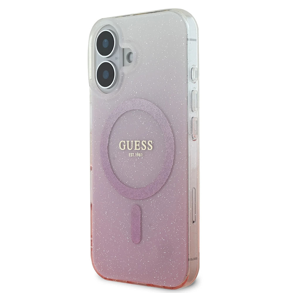 Guess - IML Glitter Gradient MagSafe (GUHMP16SHGRCELP) - iPhone 16 - Pink