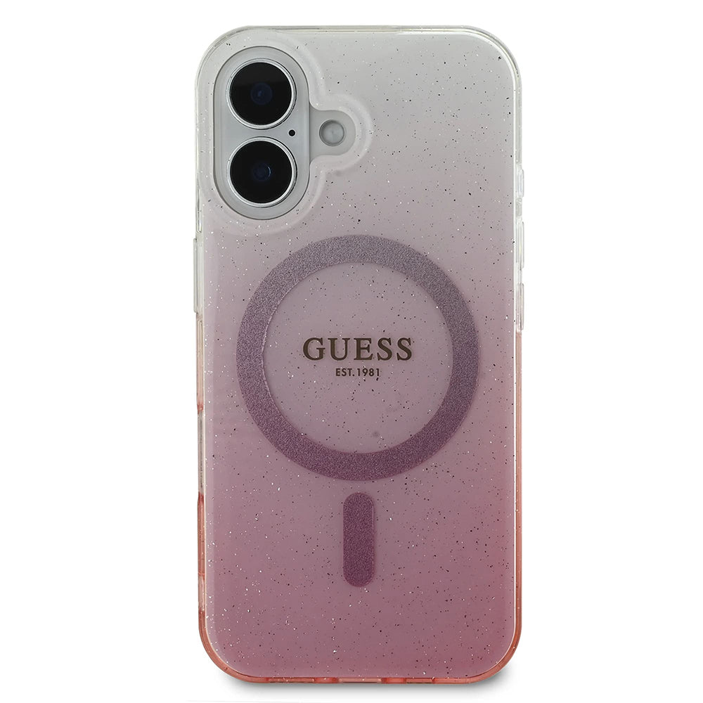 Guess - IML Glitter Gradient MagSafe (GUHMP16SHGRCELP) - iPhone 16 - Pink