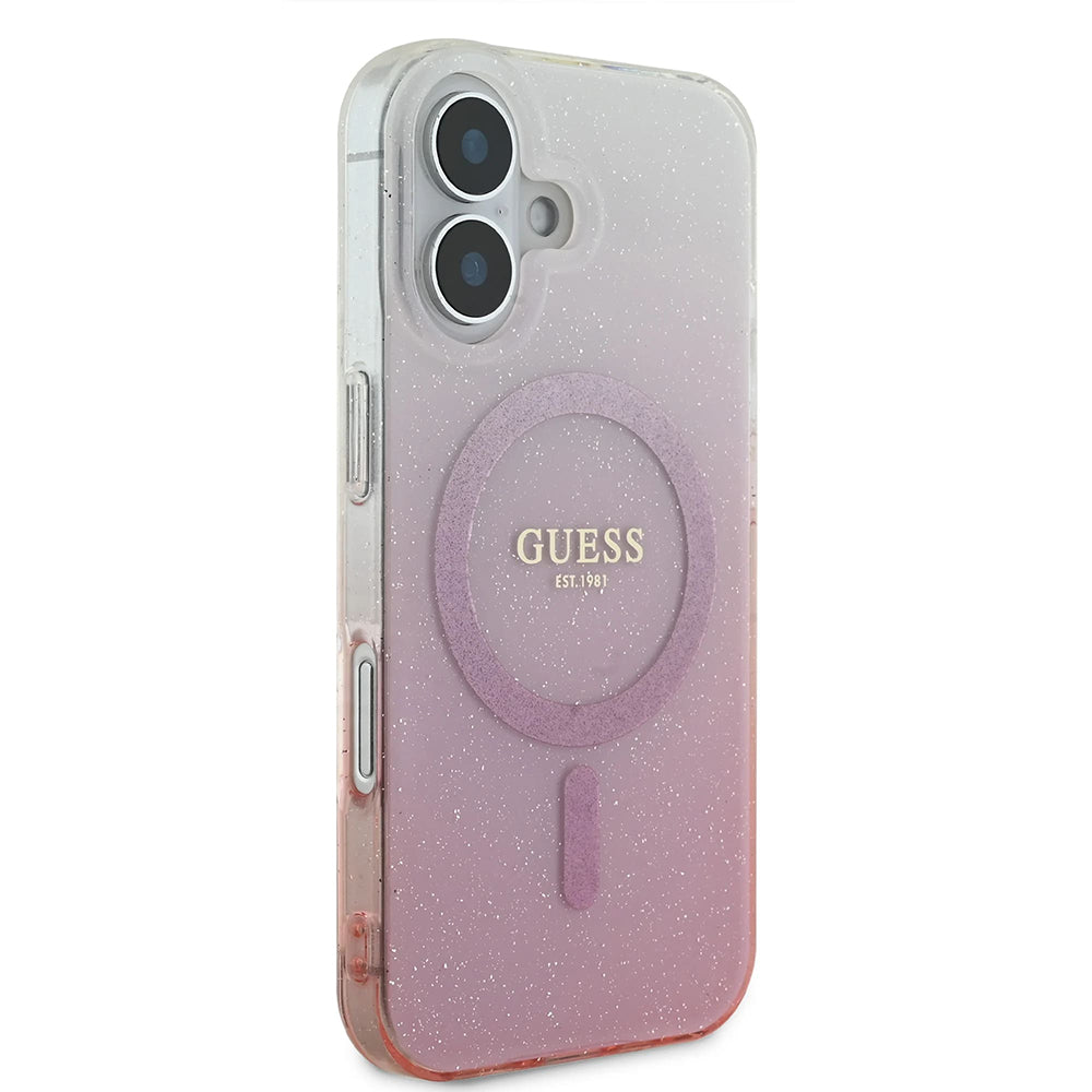 Guess - IML Glitter Gradient MagSafe (GUHMP16SHGRCELP) - iPhone 16 - Pink